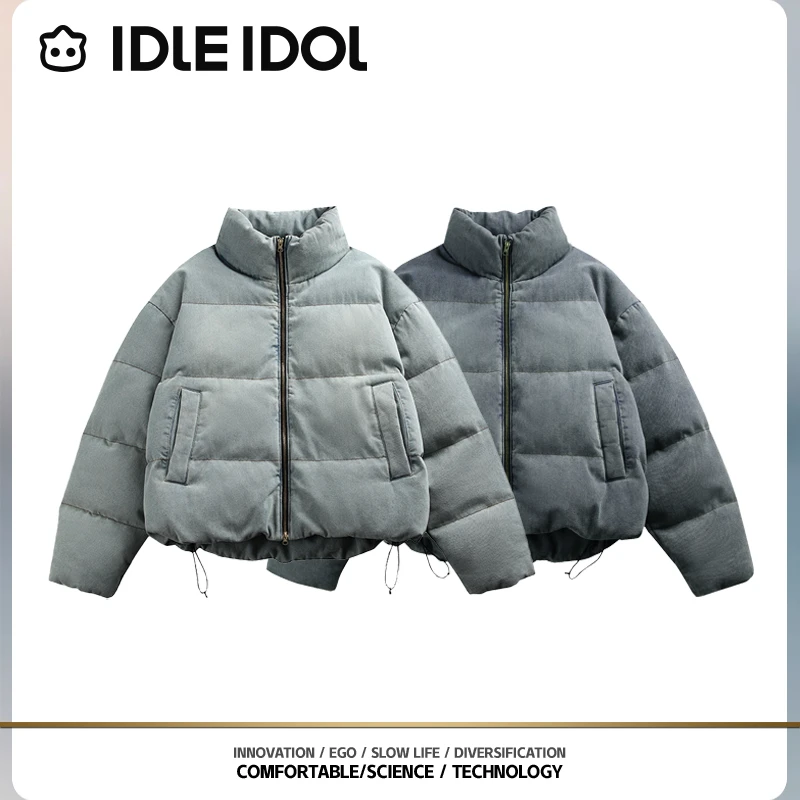 IDLE IDOL冬季美式复古简约风情侣穿搭羽绒服百搭外套
