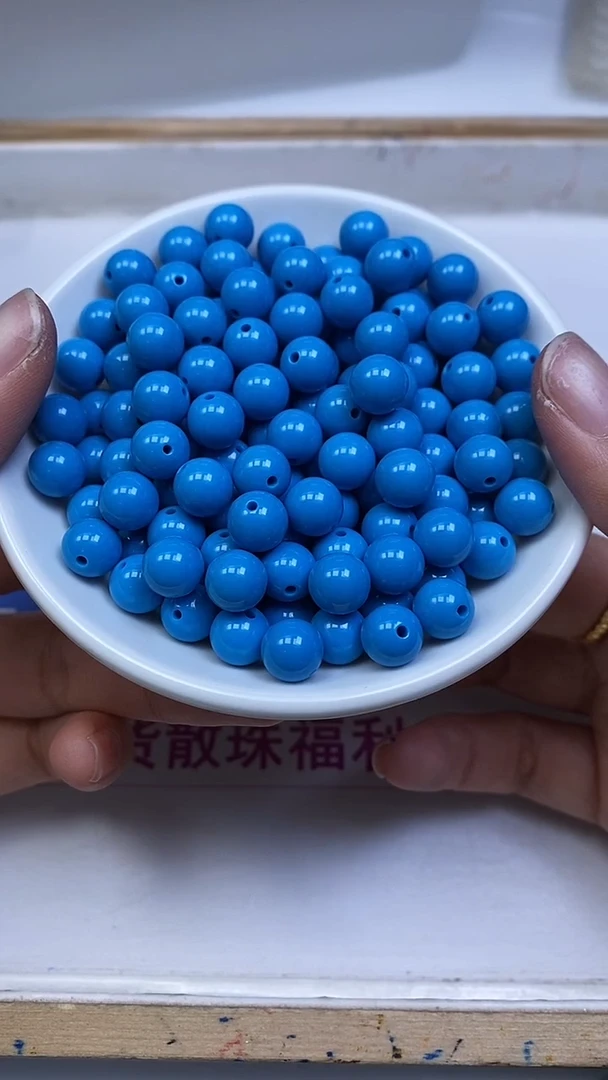 未镶嵌玛瑙手饰A1904 高 瓷 蓝8mm10颗9.9元