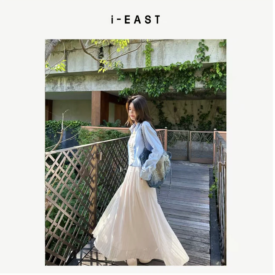 i-EAST 日杂气质~极简翻领百搭短衬衫上衣-5C SY8040