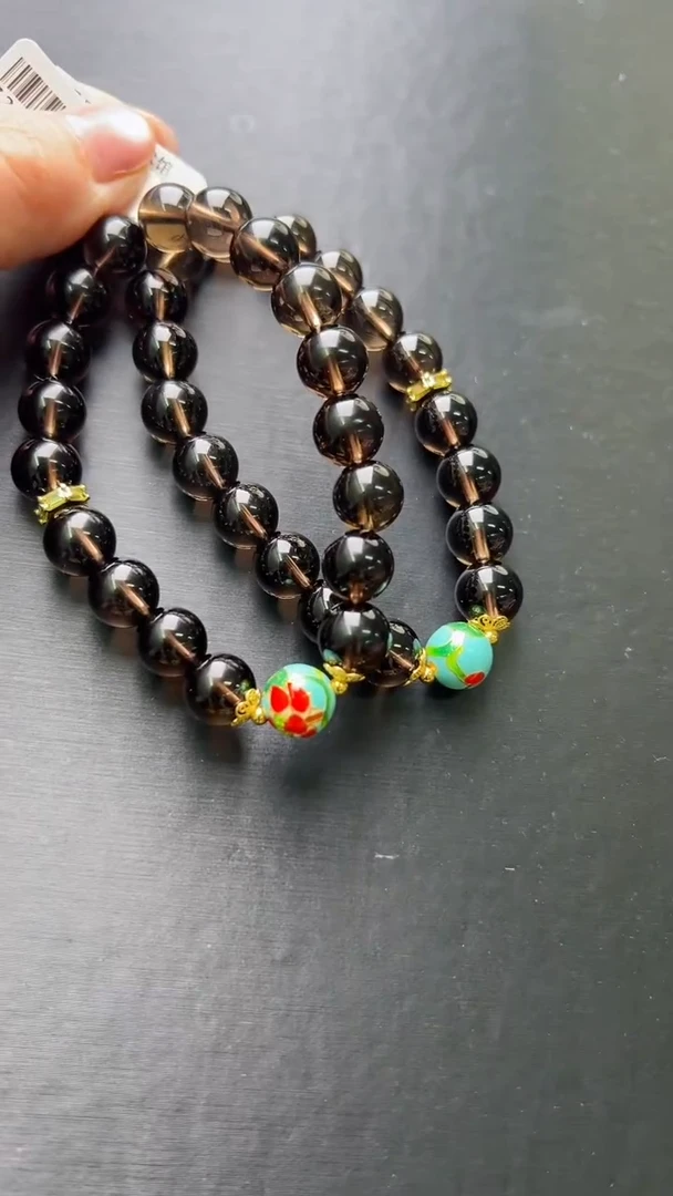 【闪购商品】水晶手串未镶嵌茶水晶化浊设计手串多样性发一Z20382