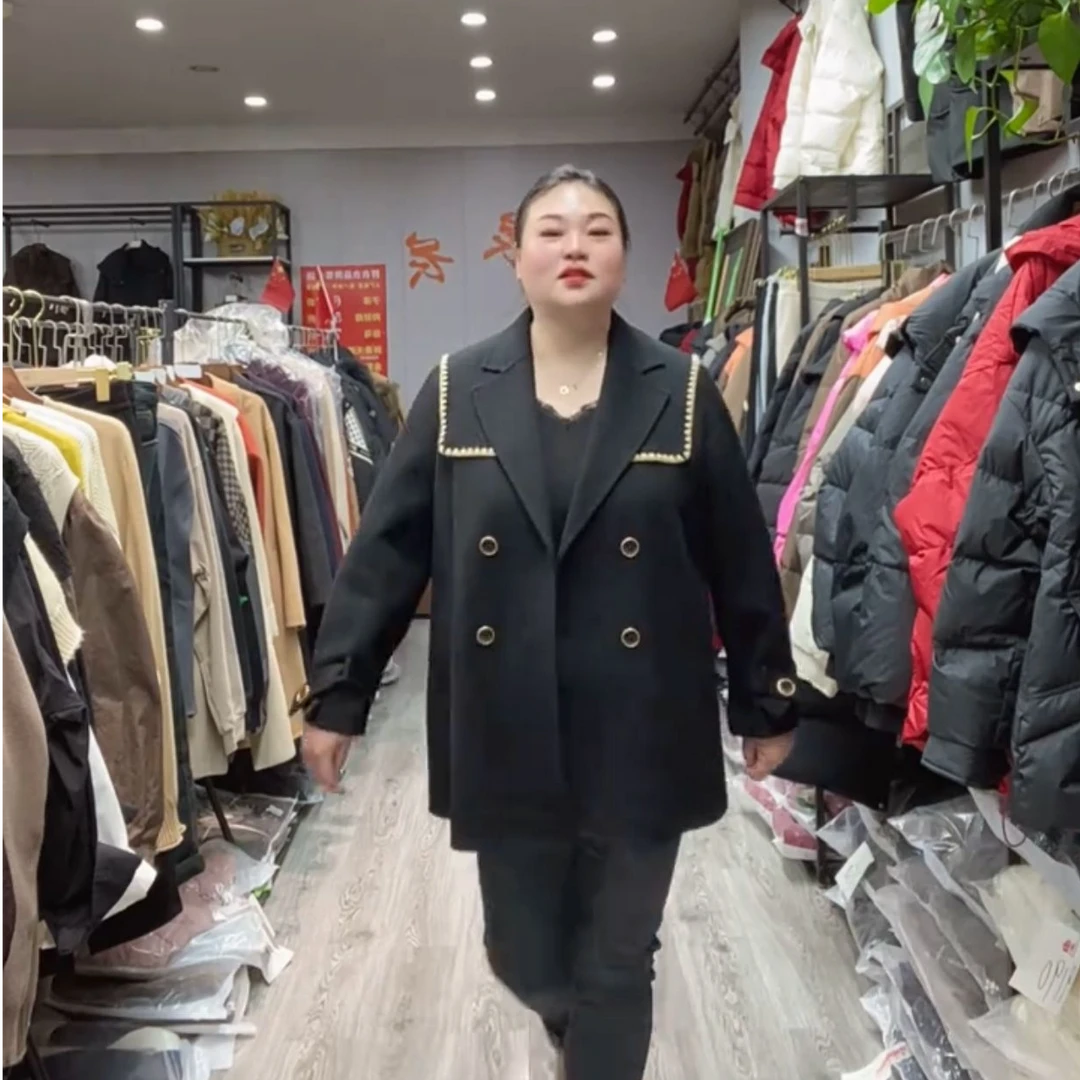 胖衣衣大码双面呢大衣（110-200斤）