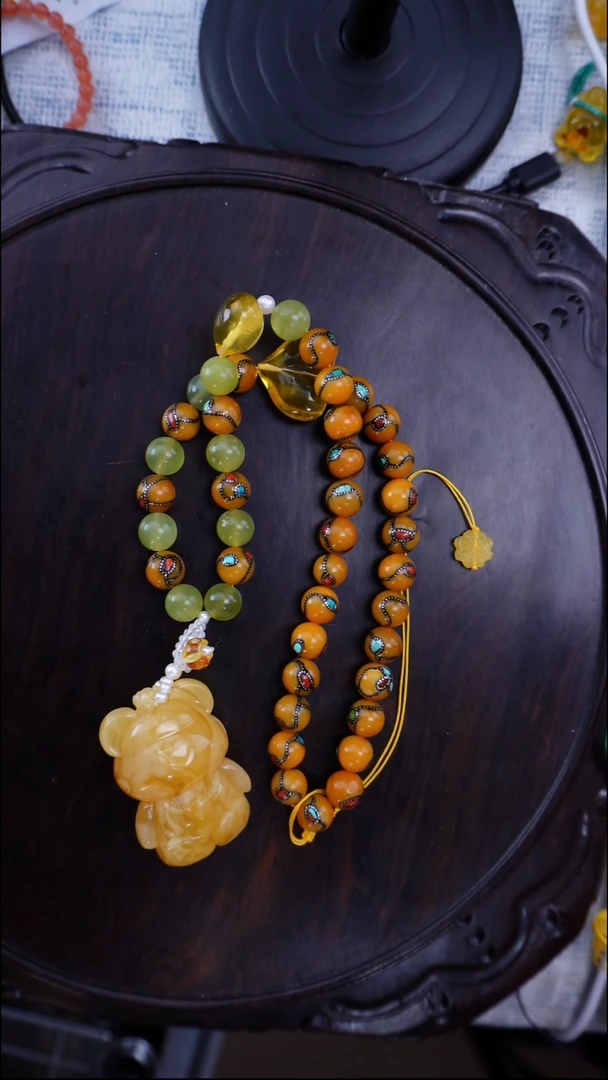 琥珀颈饰未镶嵌多样性发一