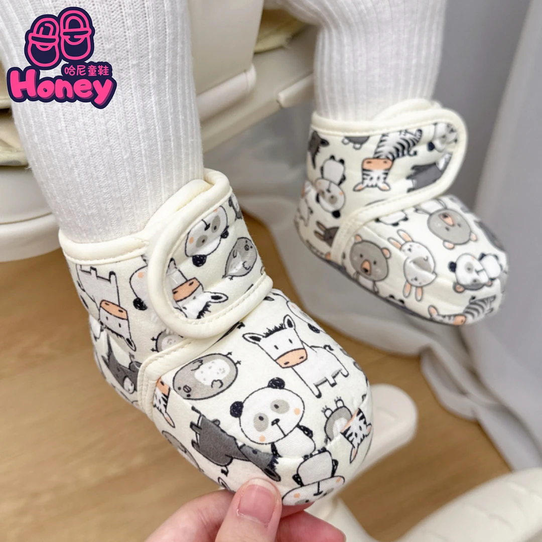 秋冬季13保暖婴幼儿鞋子6-9-12个月0-1岁软底学步鞋袜3不掉宝宝鞋
