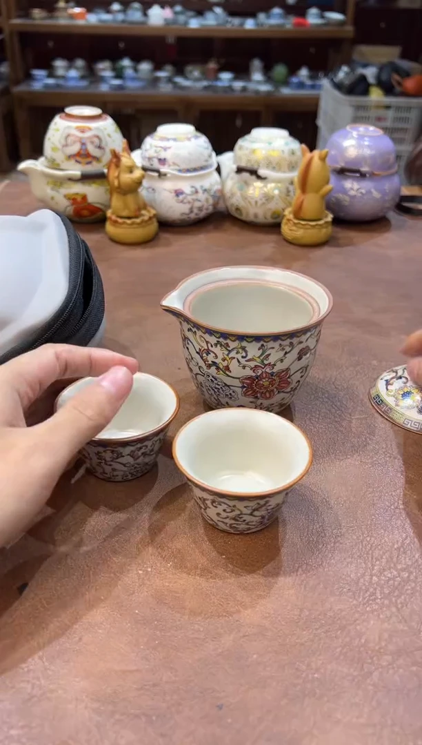真的很便宜会开片的旅行茶具
