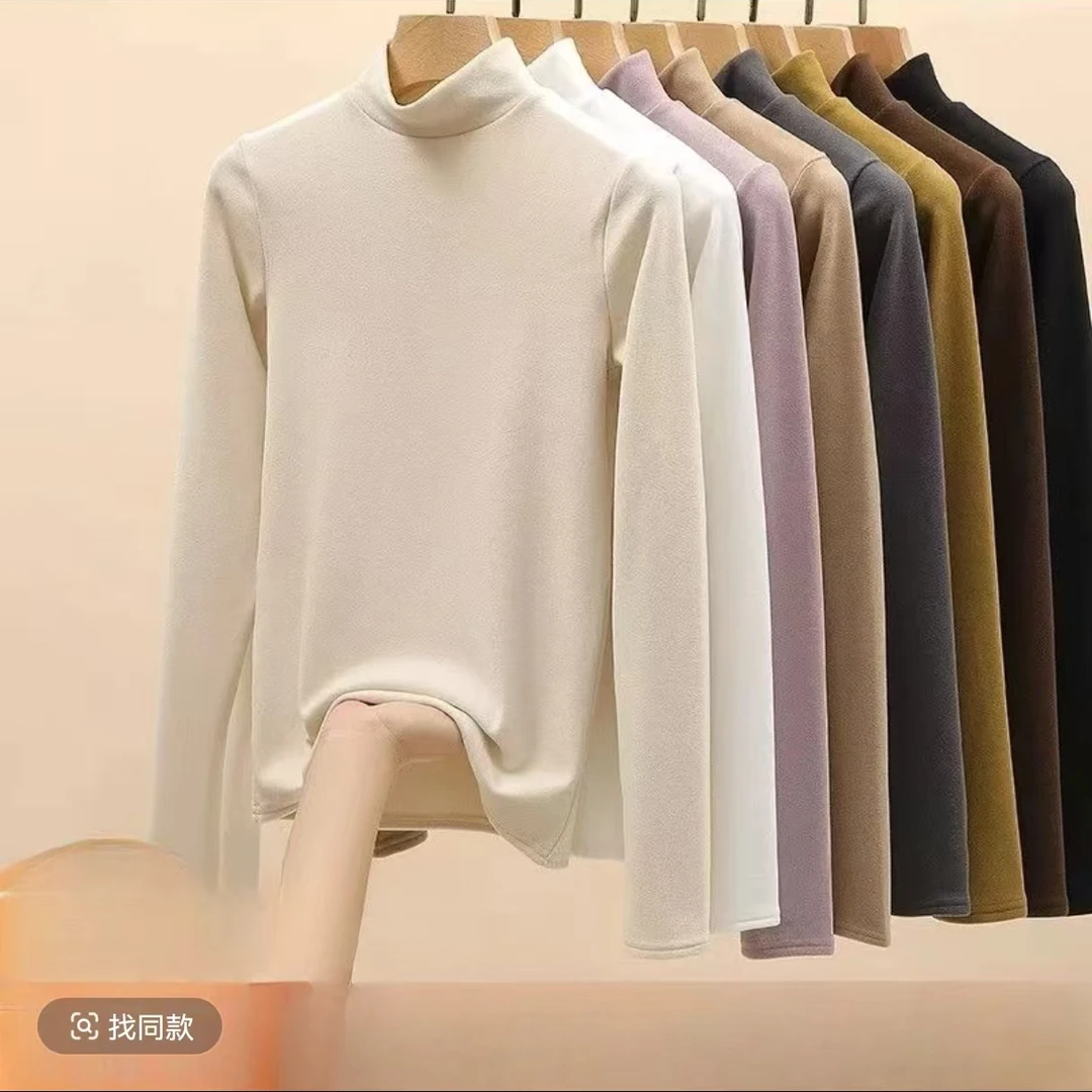 女士净版舒适弹力半高领保暖衣（暖）