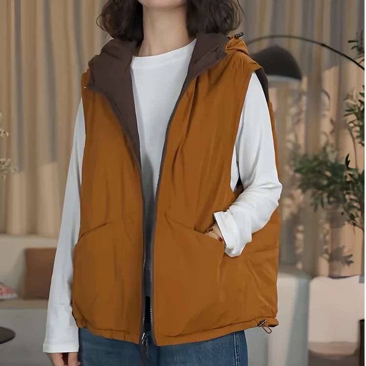 [双面穿】欧货连帽轻薄春夏马甲女2025年秋冬季新款宽松大版显瘦