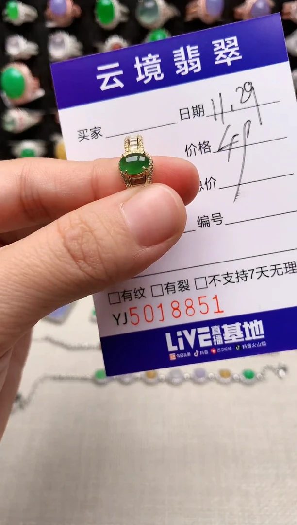 银S925镶嵌戒指翡翠8851