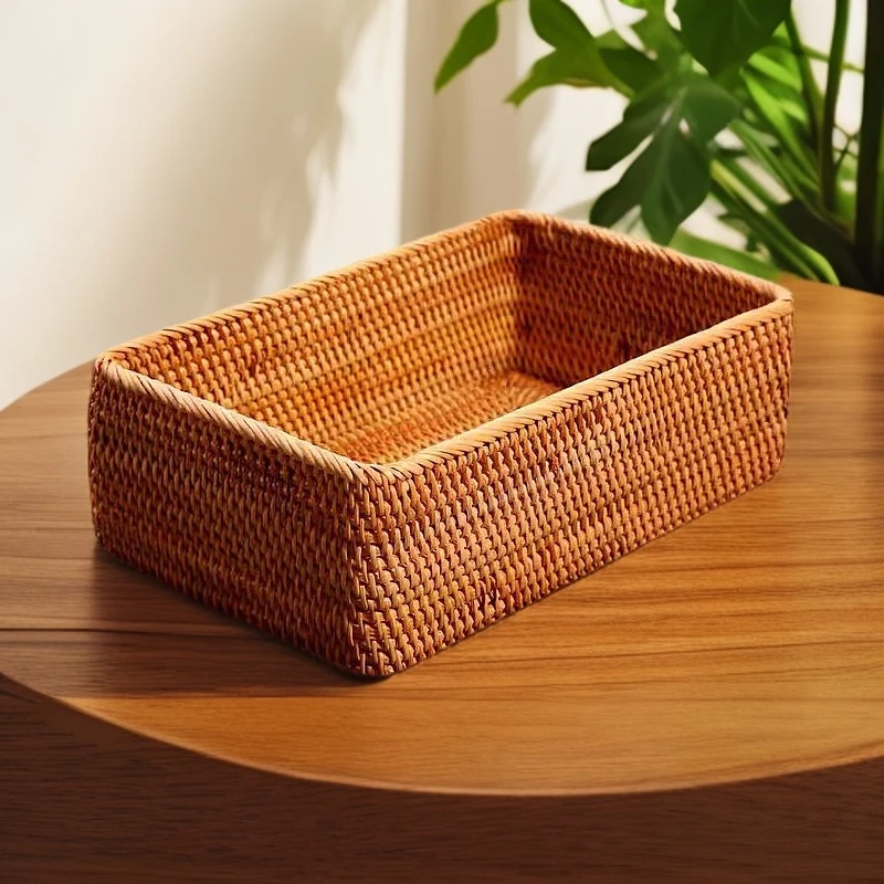 进口植物真藤收纳筐30*20*9尺寸