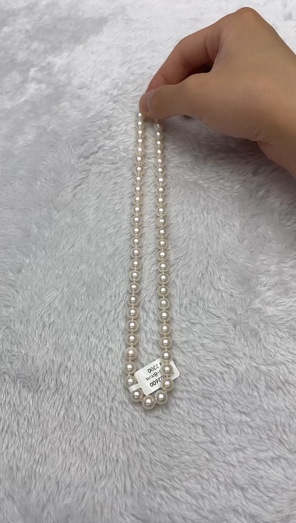 海水珍珠银S925镶嵌项链AK7.5-8mm