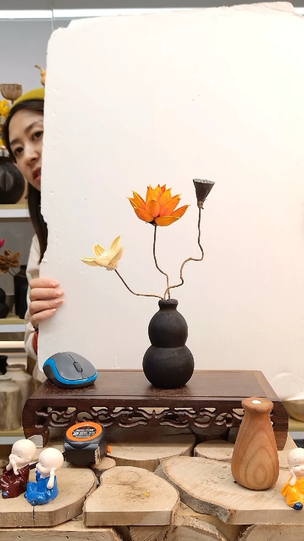 木实木花瓶一物一拍