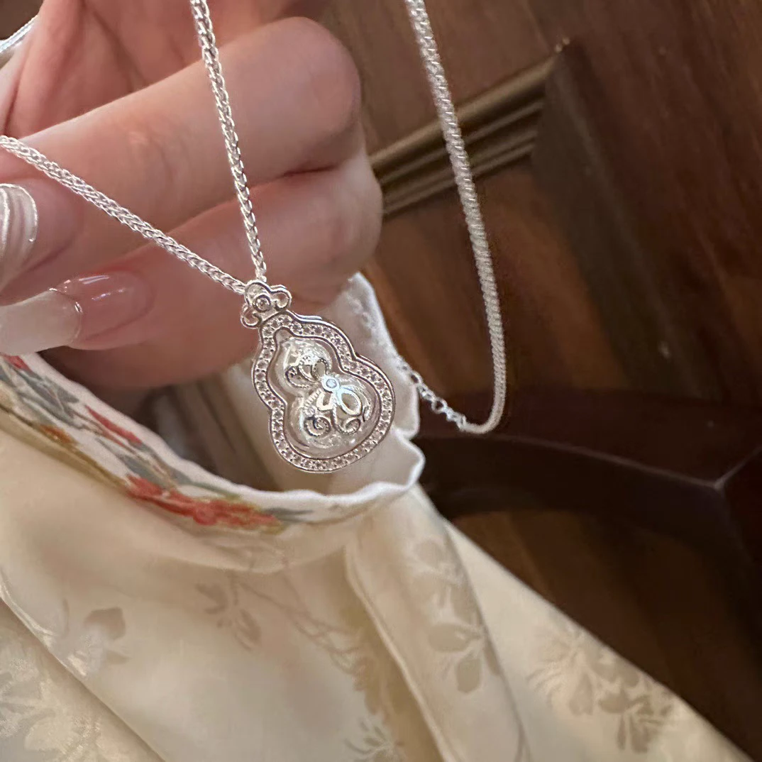 吊坠足银 葫芦吊坠【金花银号】通体纯银足银999原创纯手工