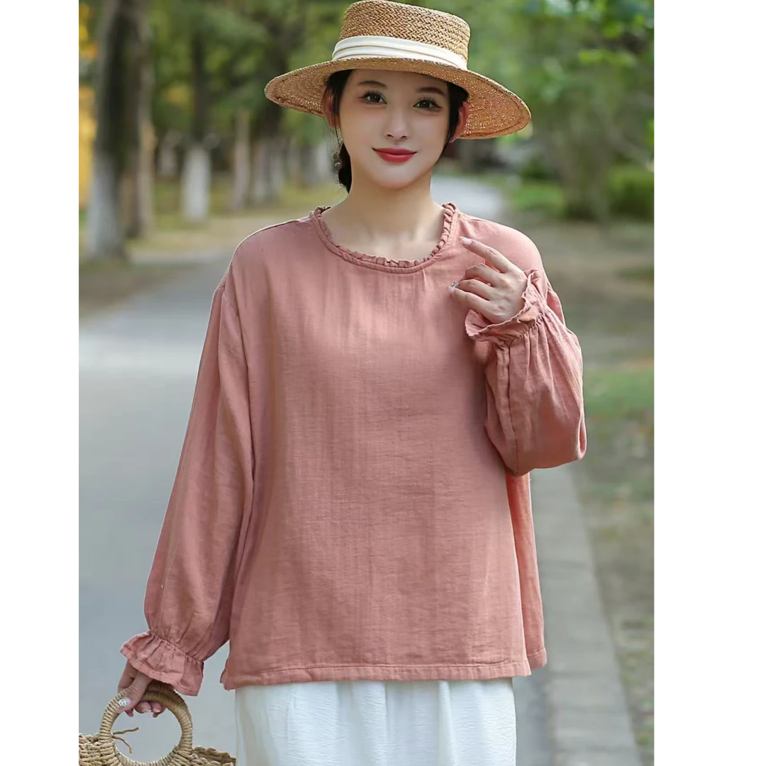婴儿棉木耳领上衣90702