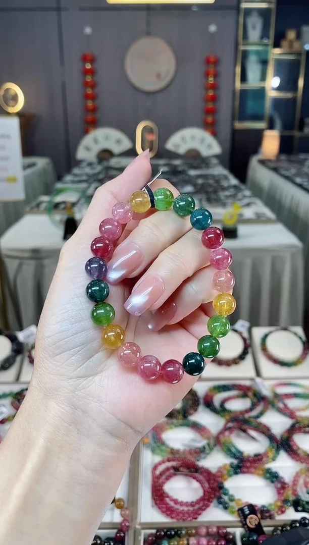 未镶嵌老矿碧玺单圈手串9mm+碧玺多样性发货一条hon