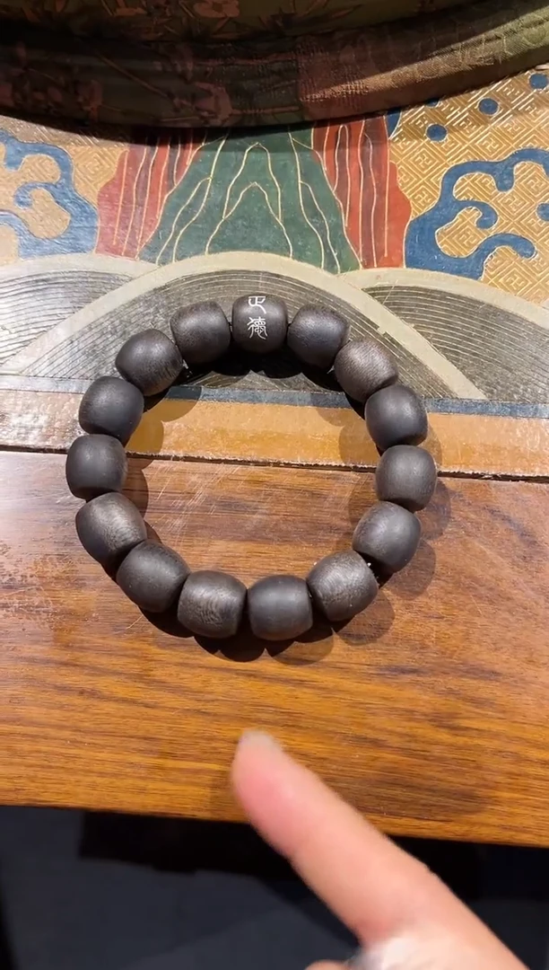【闪购商品】沉香木手串01 白棋楠桶珠带标沉香手串