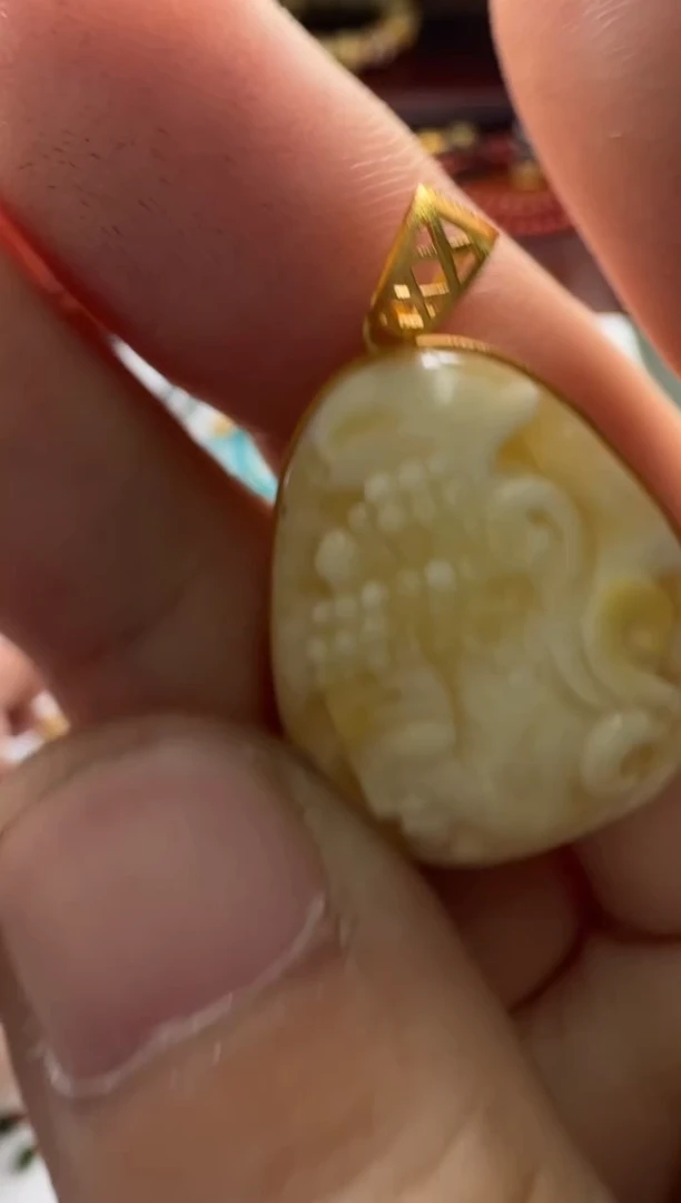 【闪购商品】蜜蜡裸石18K金镶嵌配饰配饰