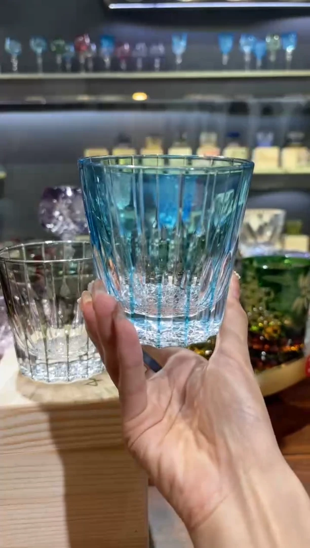 宽口款水晶玻璃明*会直播间活动单只 蓝色星芒