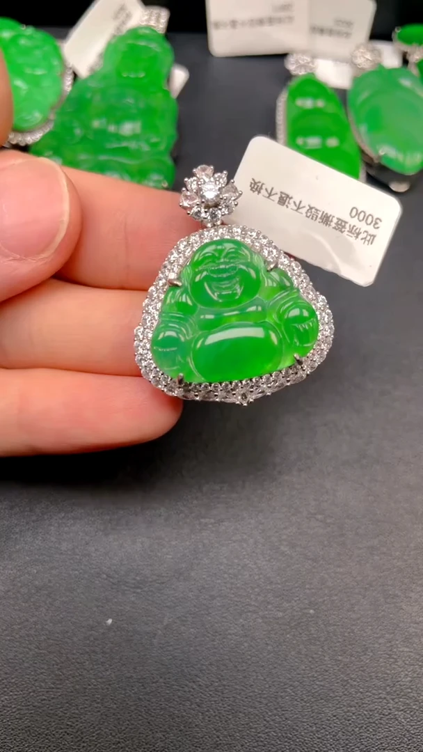 吊坠(不含链)银S925镶嵌翡翠吊坠