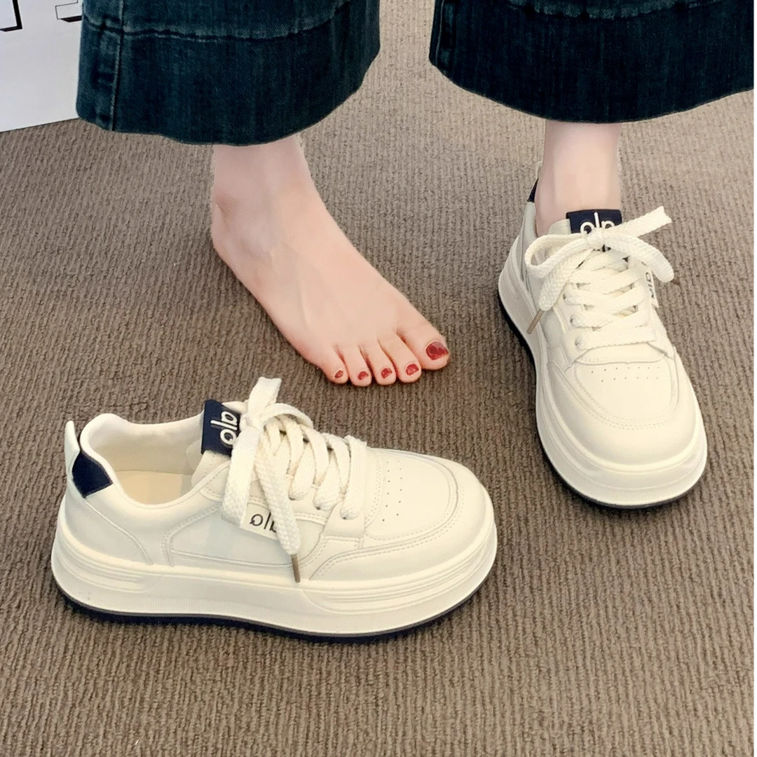 Moleubak厚底小白鞋女款2025款春秋季增高百搭运动休闲板鞋子女鞋
