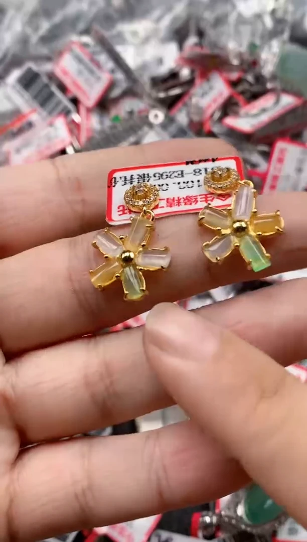 银S925镶嵌戒指翡翠天然A货缅甸翡翠