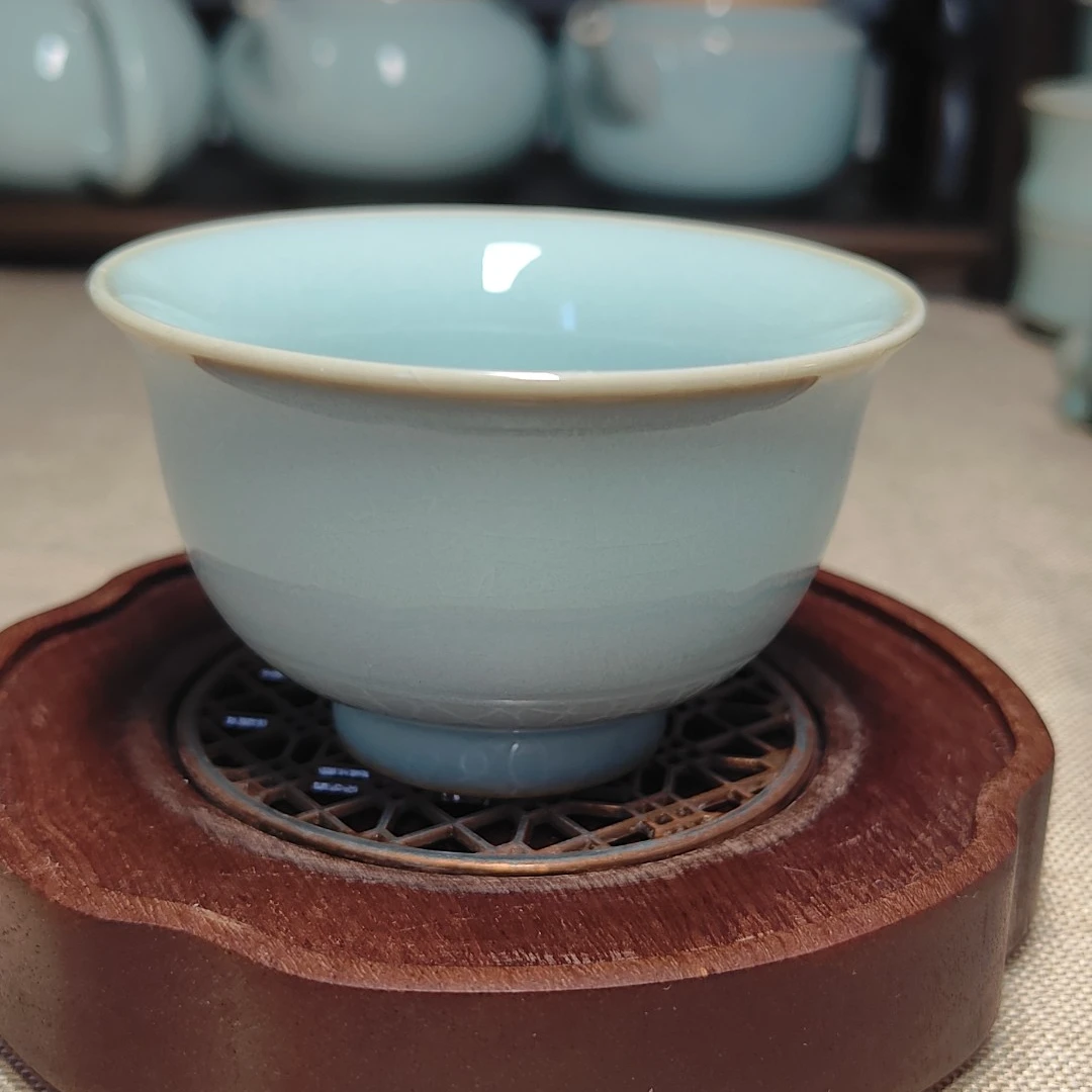 天青釉宫碗茶杯汝瓷原产地