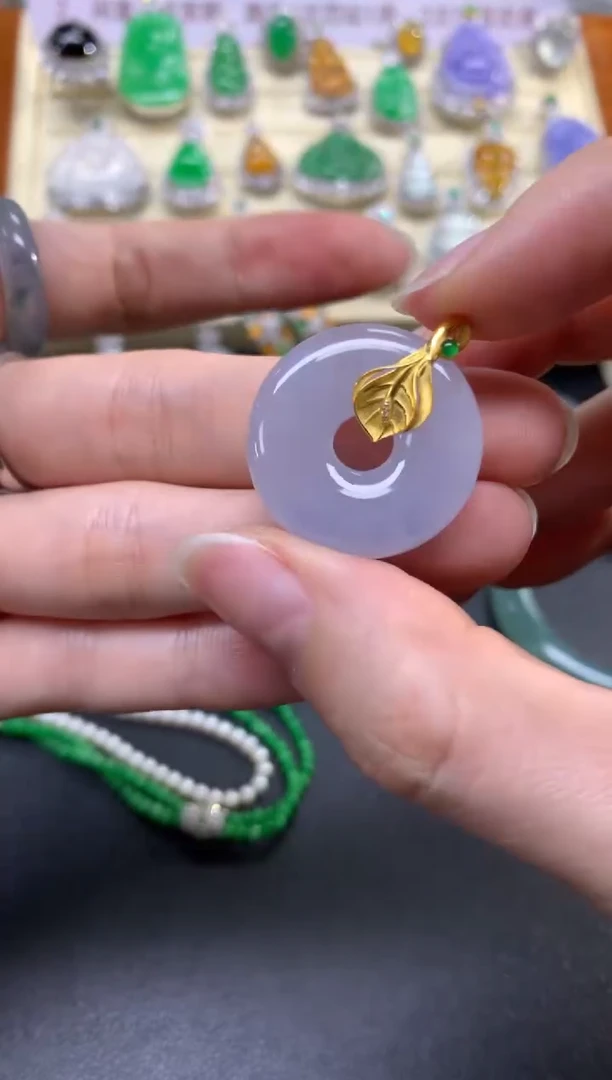 翡翠18K金镶嵌吊坠(不含链)吊坠|1700+170