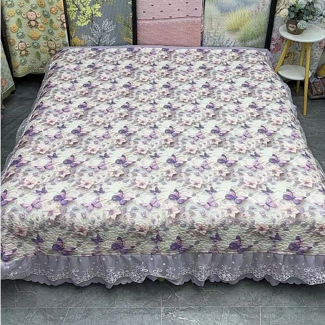 5D水洗蓝晶天丝软凉席内径（2*2.3米）《紫精灵》