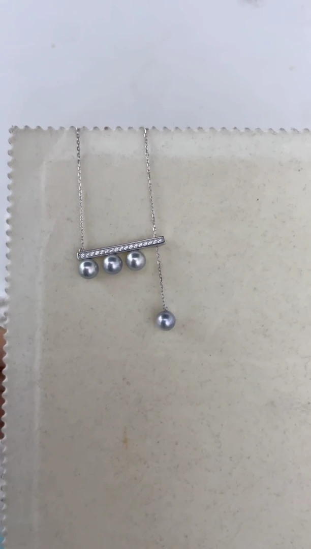 海水珍珠银S925镶嵌颈饰吊坠7