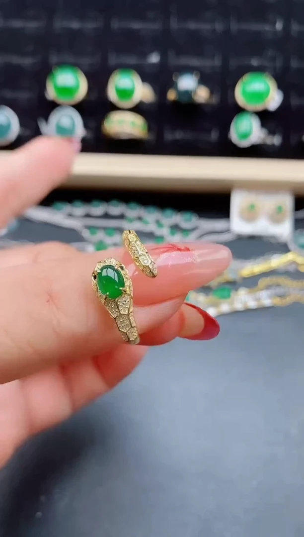 【闪购商品】翡翠戒指银S925镶嵌50800