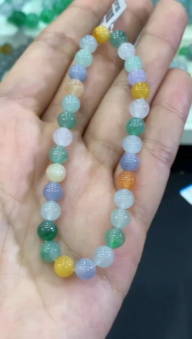 未镶嵌手串翡翠C80 紫货有色差  多样性 一件发货