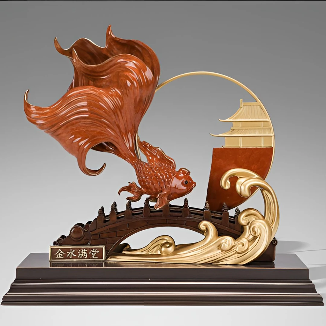 朱炳仁【金水满堂】客厅玄关酒柜办公室摆件高档