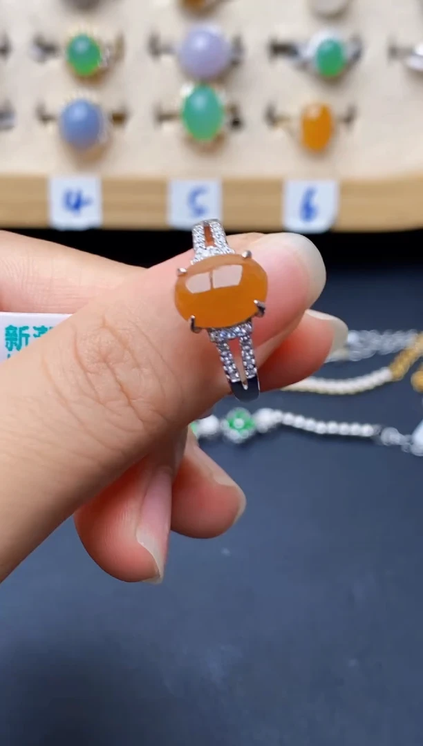 银S925镶嵌戒指翡翠2028