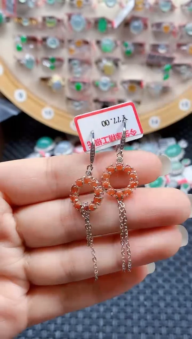 银S925镶嵌戒指翡翠天然A货缅甸翡翠