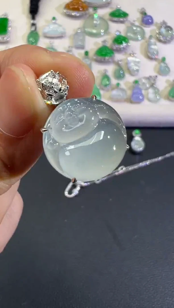 吊坠(不含链)18K金镶嵌翡翠B333|9800