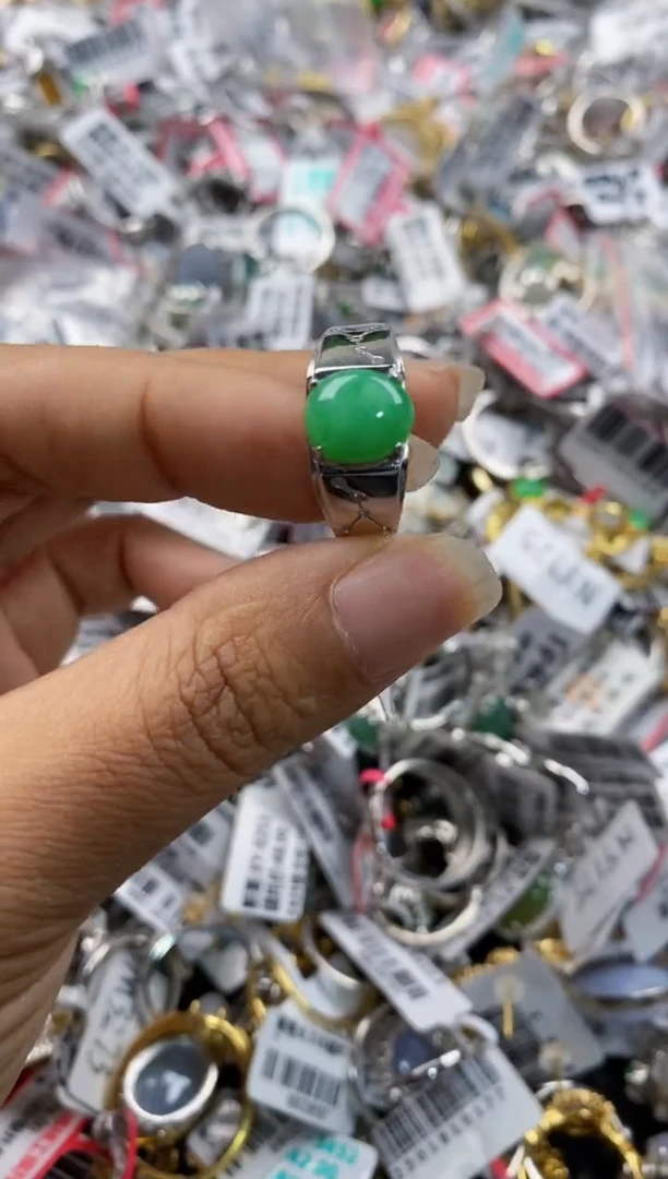 银S925镶嵌戒指翡翠1111-----3