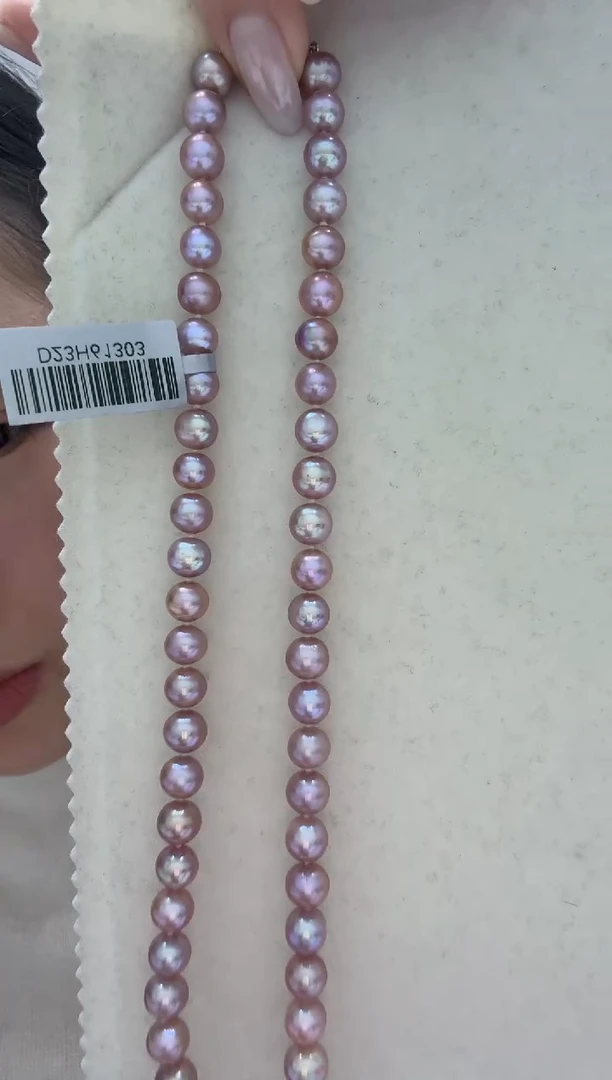 颈饰银S925镶嵌淡水珍珠紫金 无核 6.3-7.3