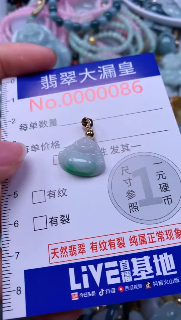 翡翠未镶嵌吊坠(不含链)0086