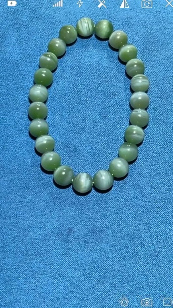 【闪购商品】和田玉XMA未镶嵌猫眼圆珠手串卡8