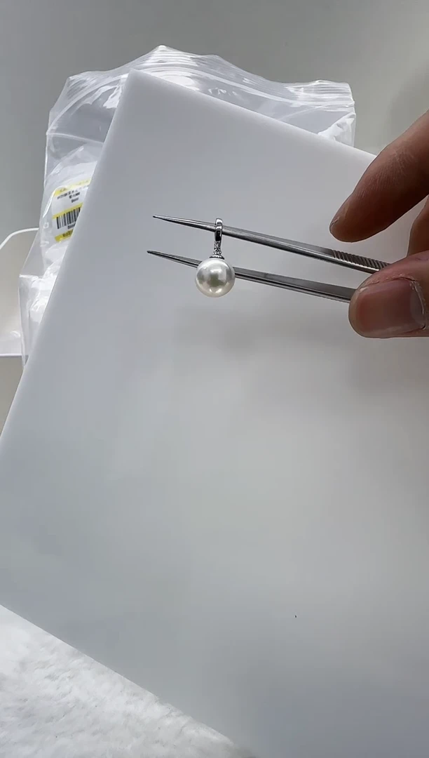 【闪购商品】淡水珍珠DA银S925镶嵌白珠吊坠10 b666