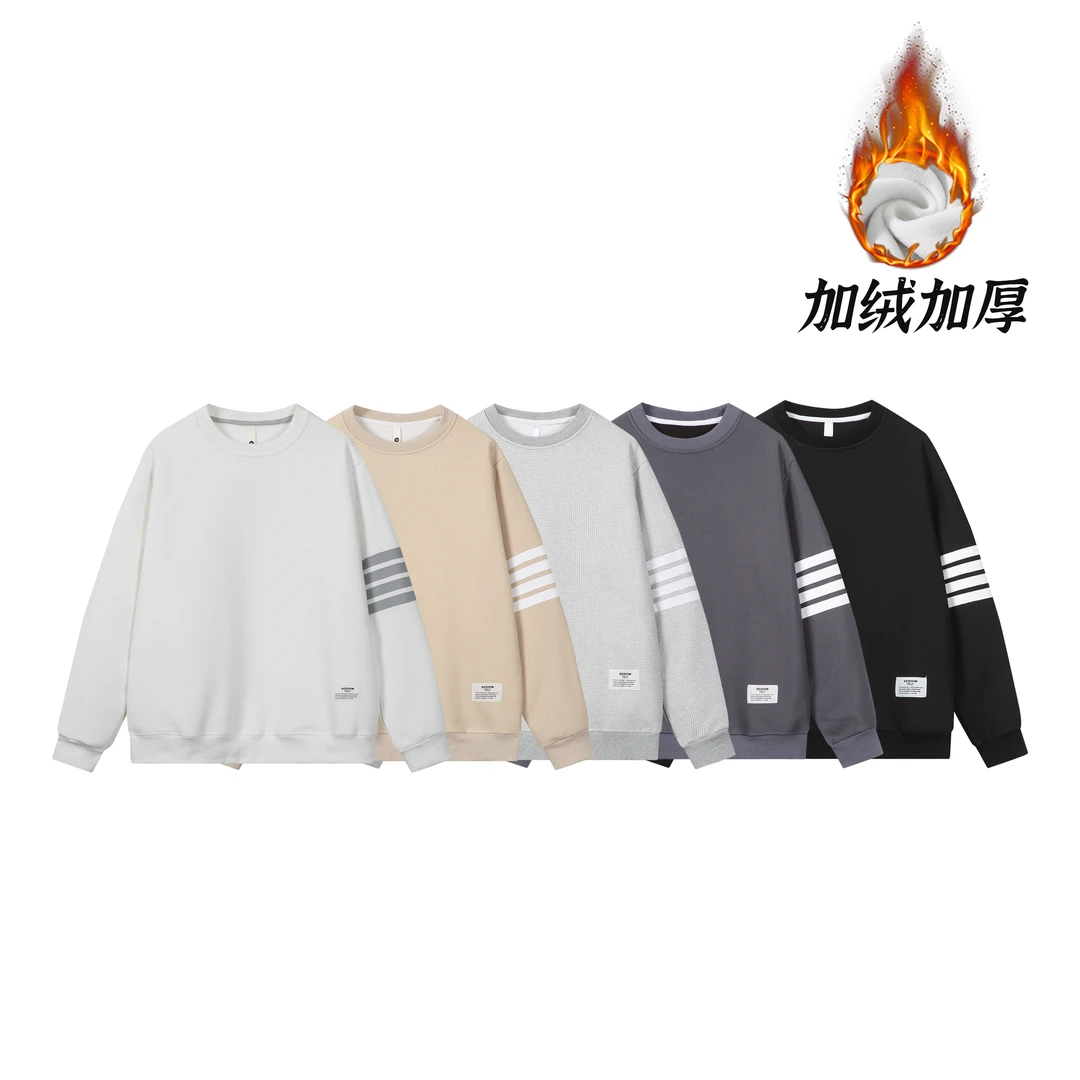 【加绒加厚】冬季新款男休闲卫衣重磅宽松圆领长袖经典卫衣988