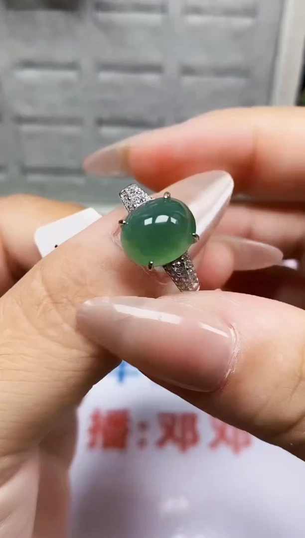 银S925镶嵌戒指翡翠1650