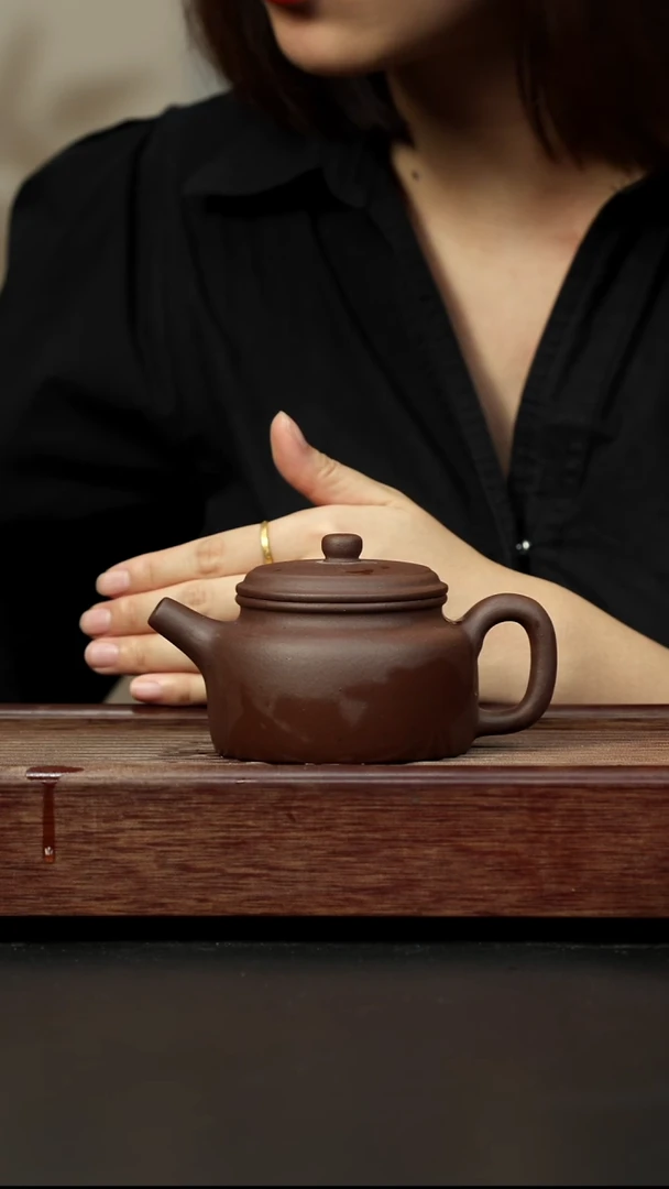 紫砂茶壶老紫泥 德钟