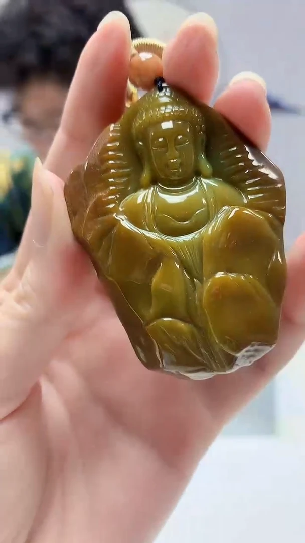 【闪购商品】定制翡翠未镶嵌4688zm-毛货挂件佛观天下115