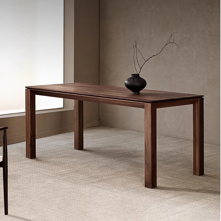 朴愫木作乔布斯桌 实木北美黑胡桃木家用办公桌中古书桌墩墩大板