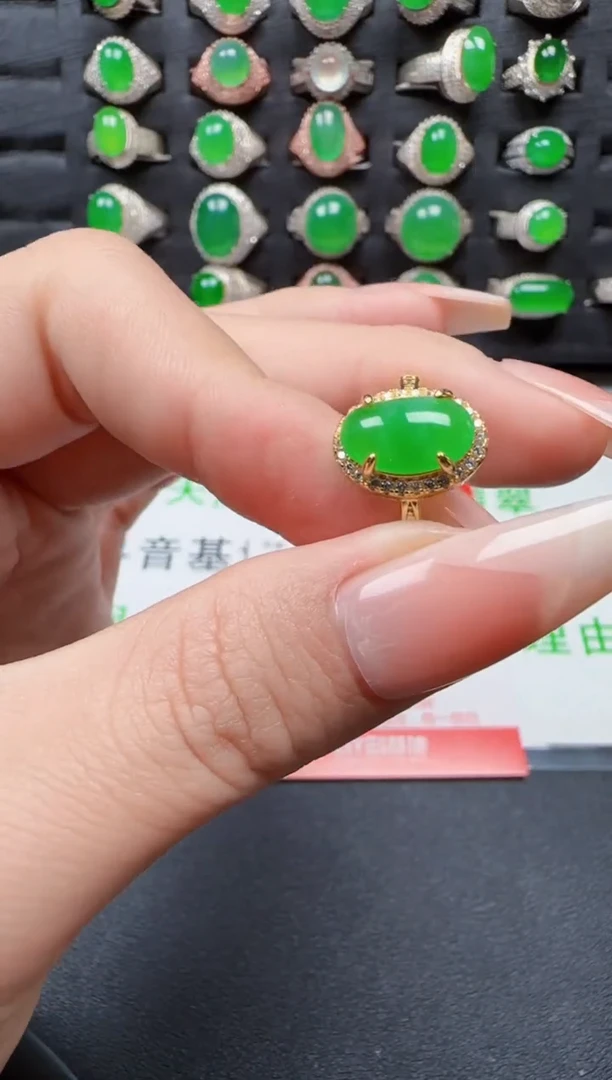 【闪购商品】翡翠戒指银S925镶嵌3647