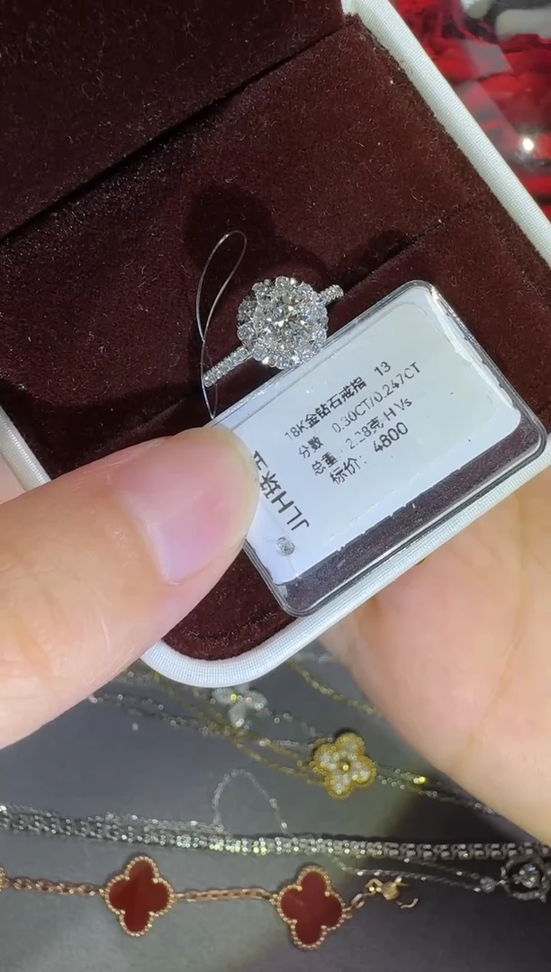 18K金镶嵌戒指/指环钻石18K钻石戒指镶嵌
