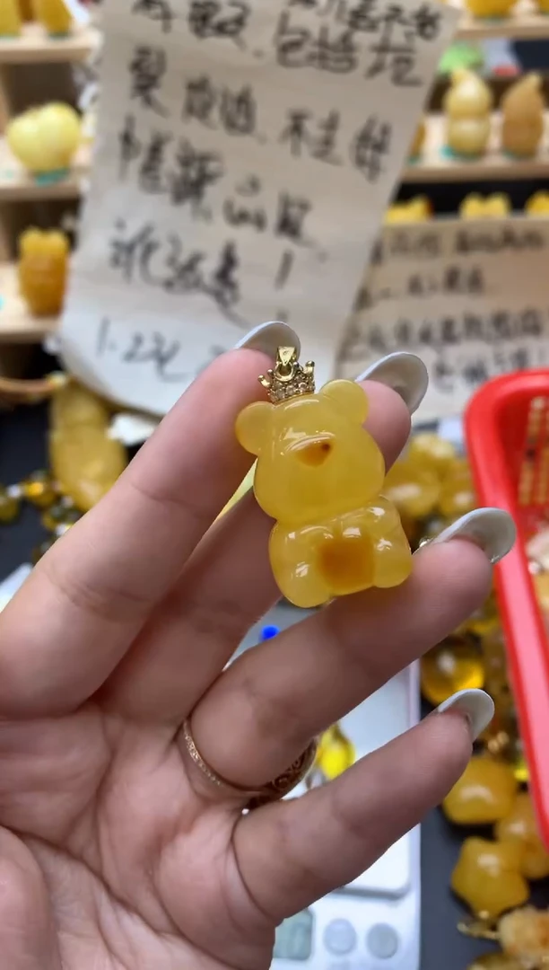 琥珀银S925镶嵌珠宝奇石043琥珀蜜蜡微瑕