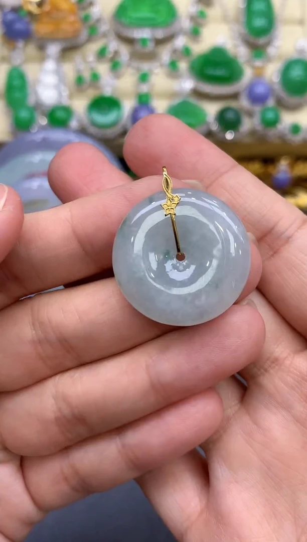 颈饰18K金镶嵌翡翠187-中国好珍宝