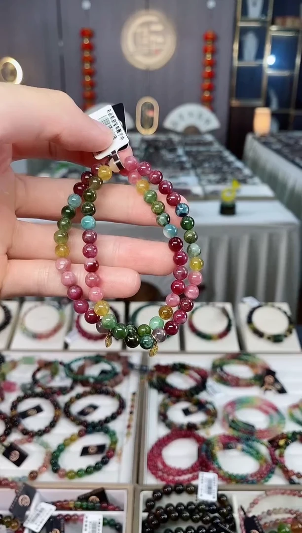 未镶嵌老矿碧玺单圈手串5mm+碧玺xion多样性发一条