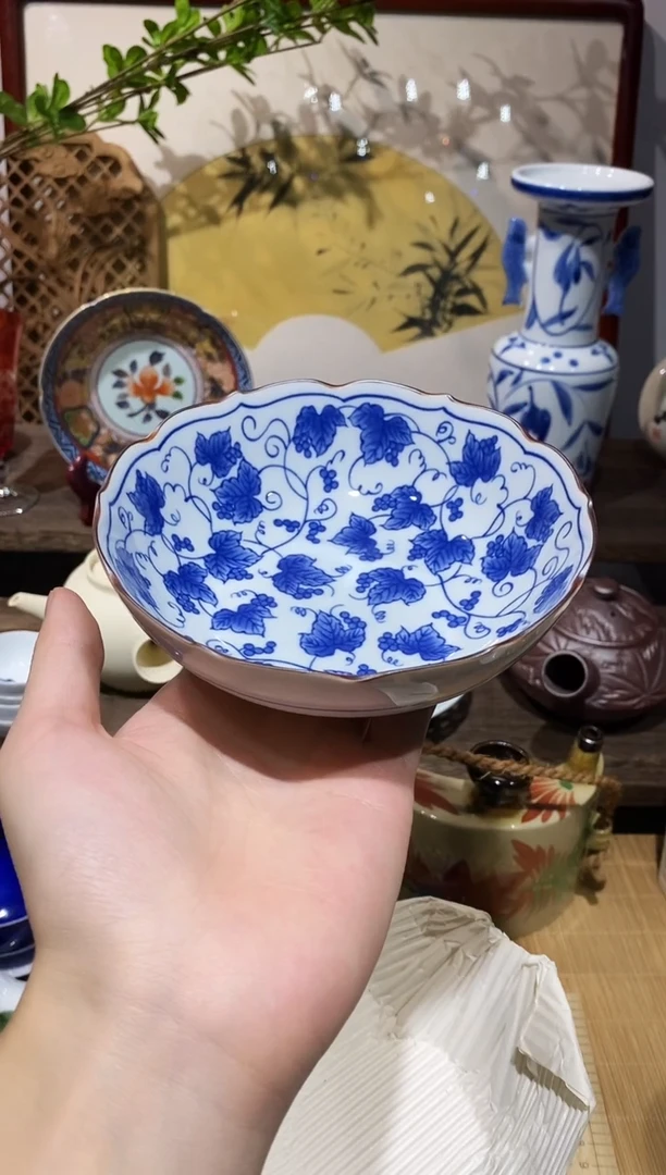 瓷片全新全品橘吉青花盘