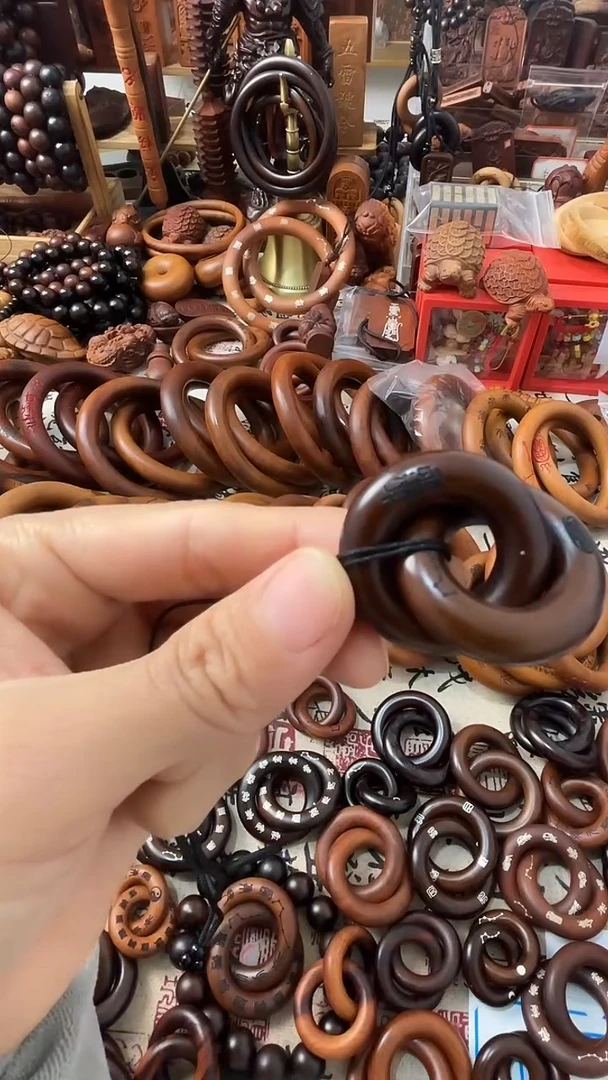 枣木乾坤圈枣木玉化1.5圈口